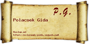 Polacsek Gida névjegykártya